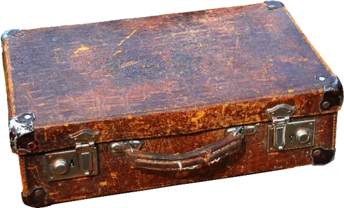 Vintage Leather Suitcase Png - Old Suitcase Png