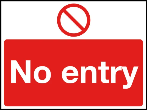 Wide No Entry Sign 
 Title Wide No Entry Sign - Entry Sign