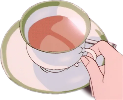 Tea Coffee Anime 90"s Vintage Hand Hold Holding Cup - Aesthetic Sailor Moon Tea