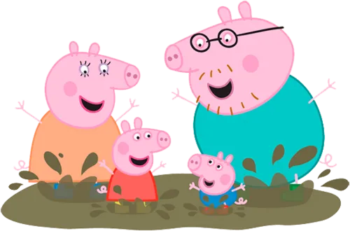Transparent Peppa Pig Clipart - Peppa Pig Family Clipart