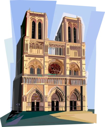 Transparent Paris Clipart - Notre Dame De Paris Vector
