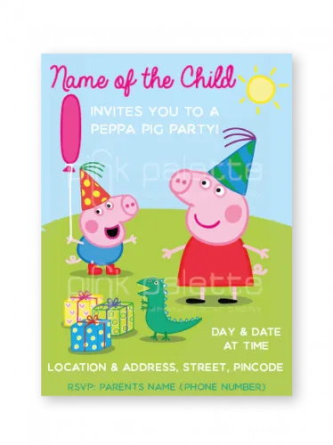 Peppa Pig Party E-invite - Peppa Pig My Birthday Party