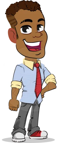 Simple Style Cartoon Of An African-american Guy - Cartoon African American Man Png