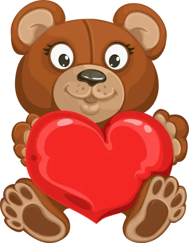 Valentine S Teddy With Heart Transparent Png Clip Art - Teddy Bear Heart Png