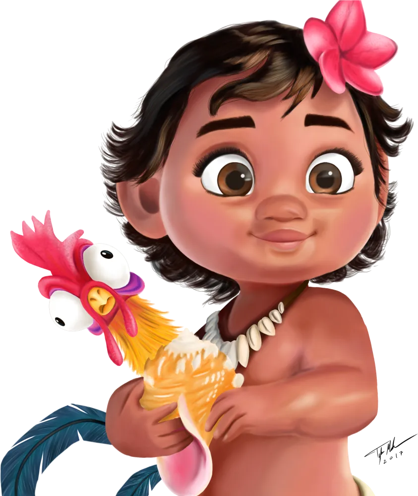 Moana Baby Great Free Silhouette Coloring Pages Transparent - Baby Moana Hei Hei
