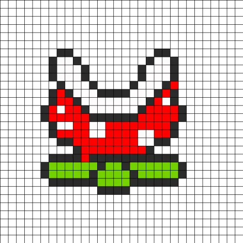 Mario Fire Thrower Perler Bead Pattern / Bead Sprite - Mario Piranha Plant Pixel