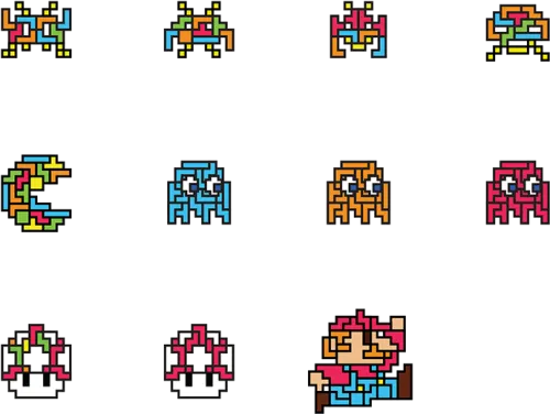 These Characters Are Originally In An 8 Bit Graphic - Old 8 Bit Arcade Games