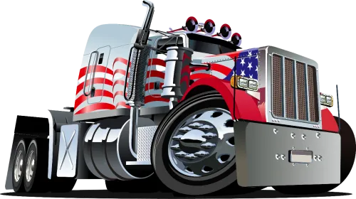 Car Semi-trailer Truck Pickup Truck - American Flag Semi Truck