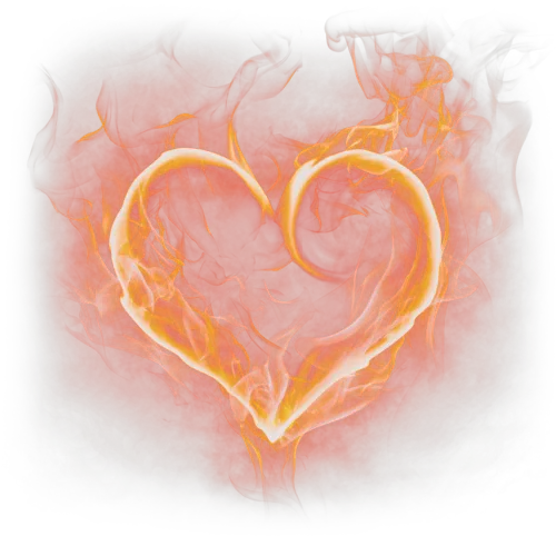 #orange #fire #fireflames #flames #flame #heart #burning - Transparent Fire Heart Png