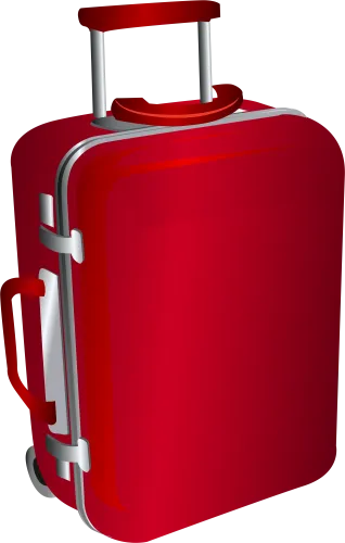 Red Trolley Travel Bag Png Clipart Image - Trolly Bag Png File