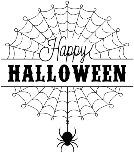 Spiderweb Happy Halloween Stamp - Happy Halloween Spider Web