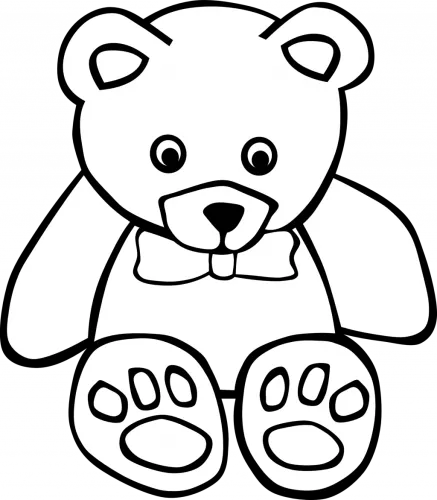 Adult Cute Teddy Bear Coloring Pages Clip Art Black - Clipart Black And White