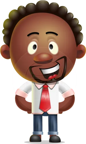 Cute African American Man Cartoon 3d Vector Character - African American Man Cartoon