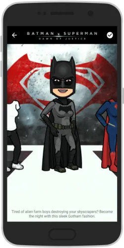 Choose Your Outfit For Your Personalised Bitmoji - Put Batman As Your Snapchat Bitmoji