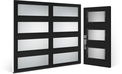 Modern Collection Garage Door Complimenting Entry Door - Garage Door And Entry Door Black