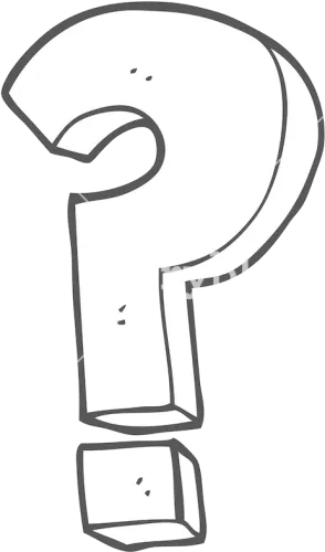 Question Mark Clipart Black And White Freehand Drawn - Speech Bubble Question Mark
