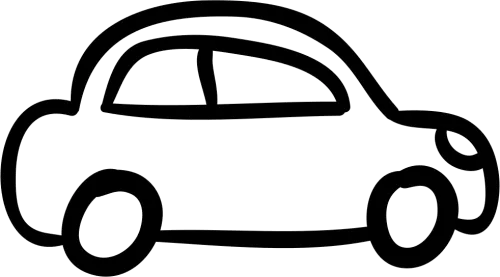 Car Outlined Vehicle Side View - Car Side View Clipart
