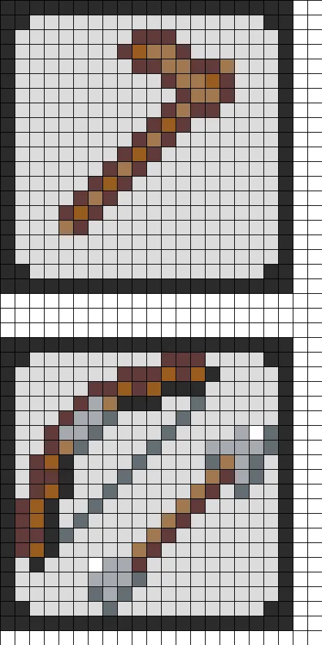 Minecraft Coaster Pt 2 Perler Bead Pattern / Bead Sprite - Perler Bead Minecraft Bow And Arrow