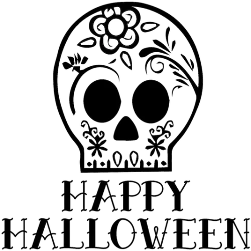 Skull Happy Halloween Stamp - Happy Halloween