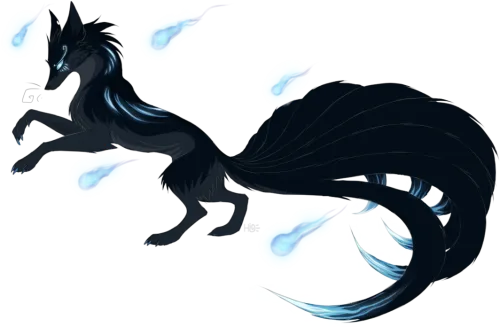 Black Nine Tailed Fox