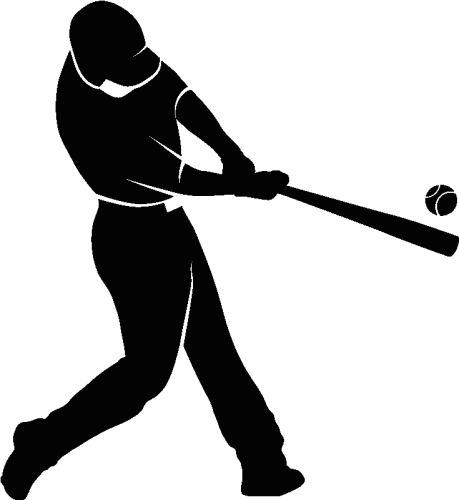 Baseball Bats Home Run Baseball Player Stencil - Baseball Stencil