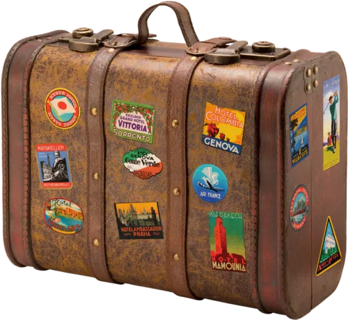 Suitcase Clipart Old Fashioned - Luggage Png