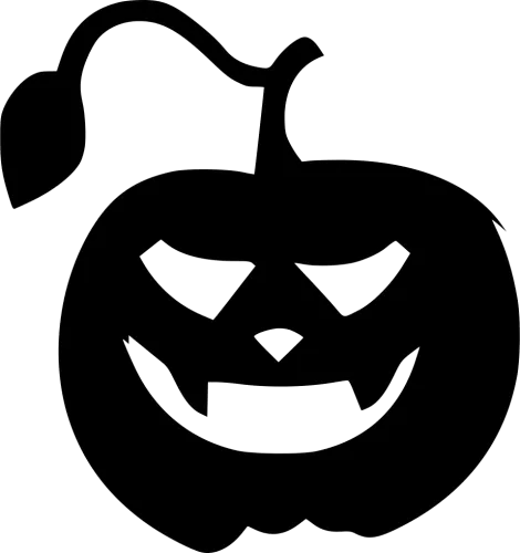 Halloween Pumpkin Horror Character - Halloween Pumpkin Clipart Black And White