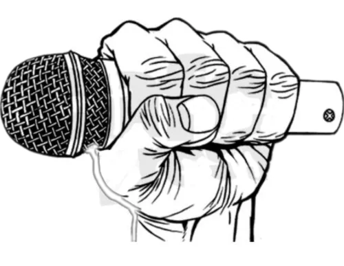 Microphone Drawing Hand Holding For Free Download - Hand Holding Microphone Drawing