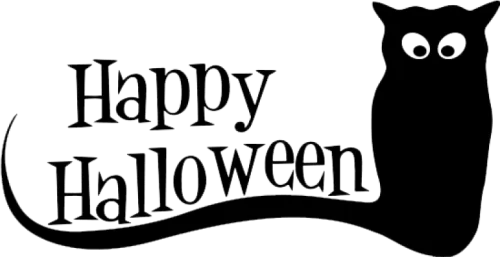 Happy Halloween Text Png - Happy Halloween Clipart Black And White