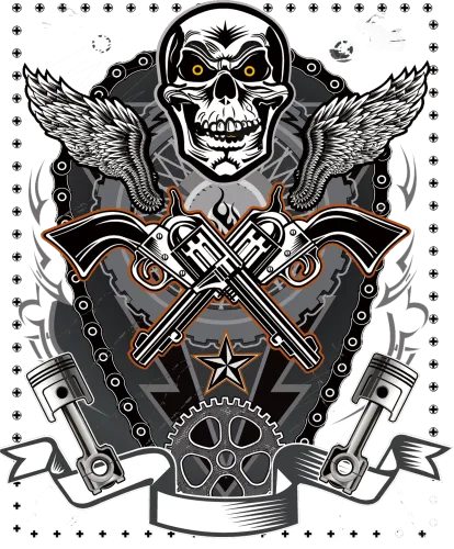 Transparent Bones Punk Rock - Gambar Tengkorak Punk
