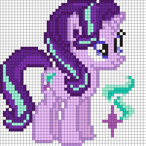 Starlight Glimmer Perler Bead Pattern / Bead Sprite - Minecraft Pixel Art My Little Pony Starlight Glimmer
