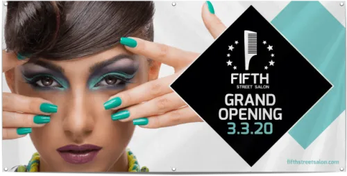 Salon Grand Opening Banner Template Preview - Banner Hair Salon Grand Opening