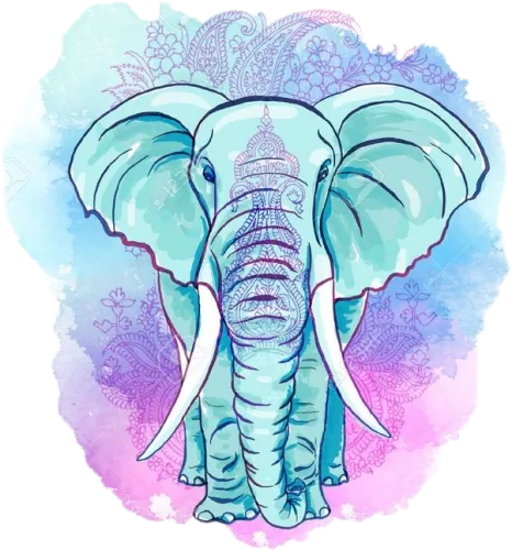 #elephant #elefante #tumblr #colorespastel #azul #blue - Rose Gold Cute Elephant