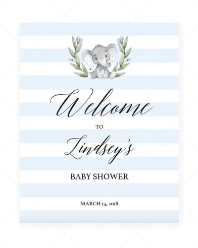 Transparent Baby Shower Turtle Clipart - Free Printable Elephant Baby Shower Sign