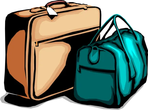 Vector Illustration Of Traveler S Baggage Or Luggage - Vector Traveling Bag Png