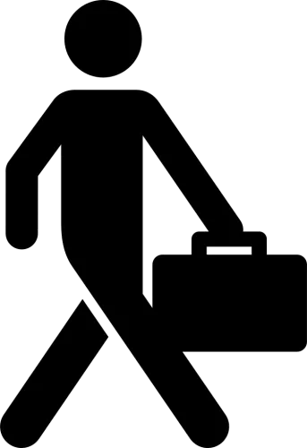 Business Man Walking With Suitcase - Stick Figure With Suitcase