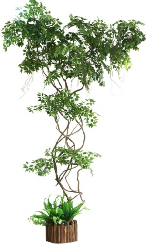 Ginkgo Fake Branch Simulation Leaves Balcony Package - Artificial Ivy Plants Uk