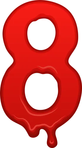 Bloody Heart Clipart Library Bloody Number Eight Png - Bloody Numbers Png