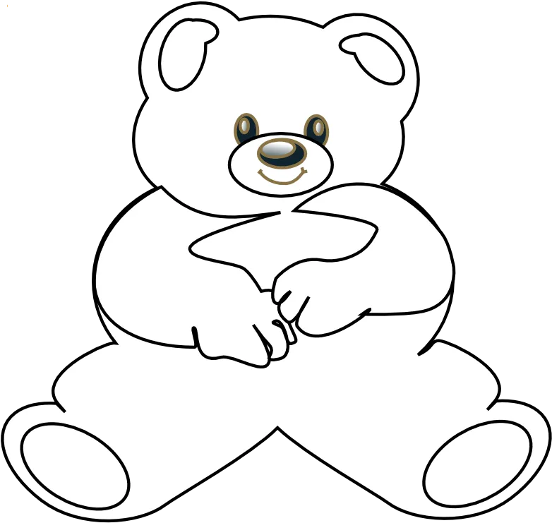 12932 3319 Bear Black White Line Teddy Bear Animal - Teddy Bear