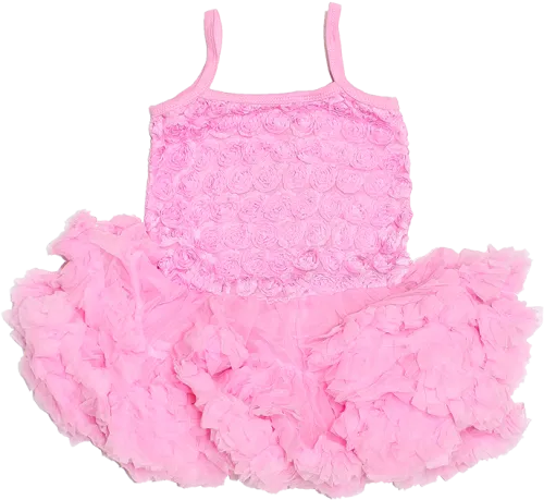 Rosette Tutu Dress Baby Pink - Pink Baby Dress Png