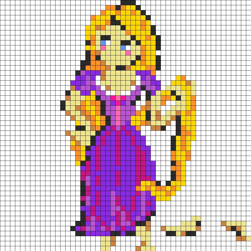 Rapunzel Perler Bead Pattern / Bead Sprite - Pixel Art Disney Rapunzel