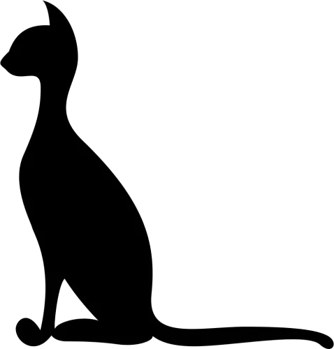 Thin Elegant Cat Black Side Silhouette Comments - Elegant Cat Icon Png