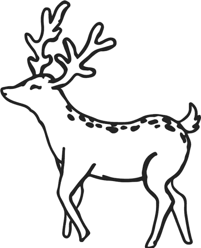 Buck Outline Buck Deer Rubber Stamp Outline Antler - Deer Clipart Outline