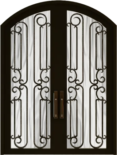 Entry Modern Design Arch Top Wrought Iron Door - Arch Iron Door Design