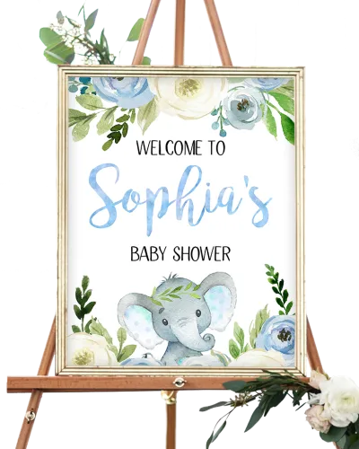 Transparent Baby Shower Elephant Png - Baby Shower Welcome Board