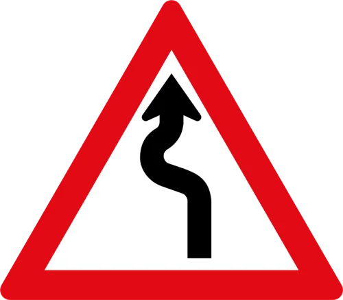Clipart Road Winding Road - Sharp Junction Road Sign