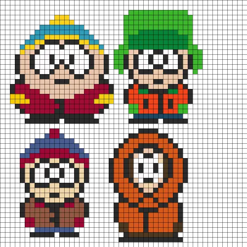 South Park Perler Bead Pattern / Bead Sprite - South Park