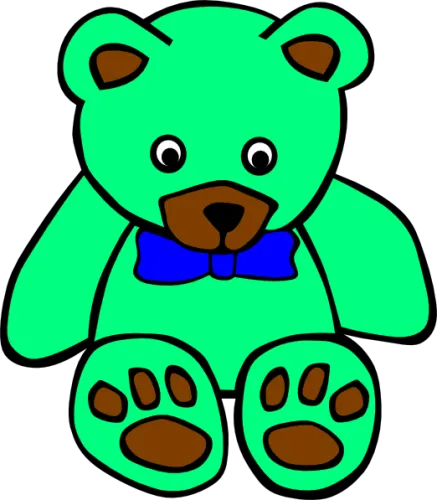 Green Teddy Bear Clipart - Simple Cartoon Teddy Bear