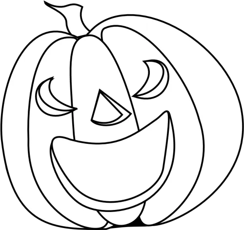 Halloween Pumpkin Smile Halloween Black White Line - Pumpkin Clipart Black And White