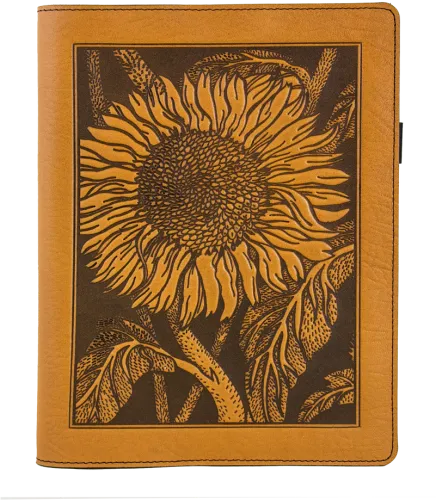 Leather Composition Notebook Cover - Leather Sunflower Cases